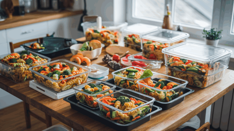 Leckere Pasta-Gemüse-Pfanne to go für deine Wochenplanung